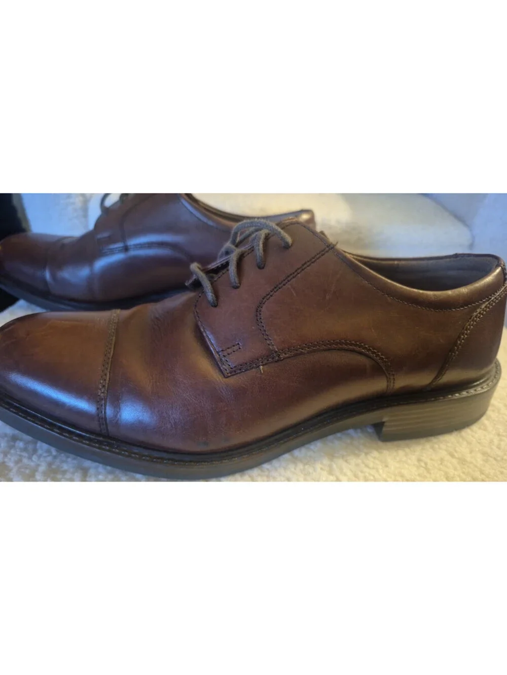 Johnston & Murphy TABOR Cap Toe Brown Leather 20-1863 Dress Shoes - Size 10 M